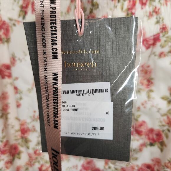 Nwt House of CB Bellucci Rose Floral Print Shirred Midi‎ Sundress XL - Picture 10 of 10